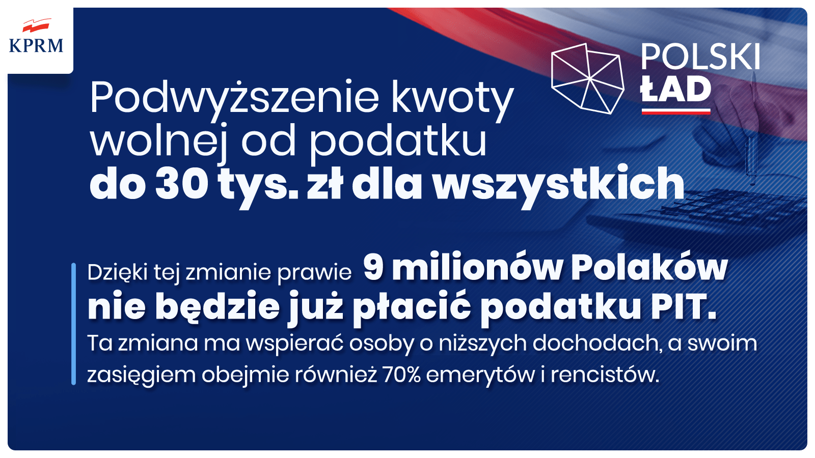 Polski Nowy Ład - Podwyższenie kwoty wolnej od podatku do 30 tys. zł dla wszystkich