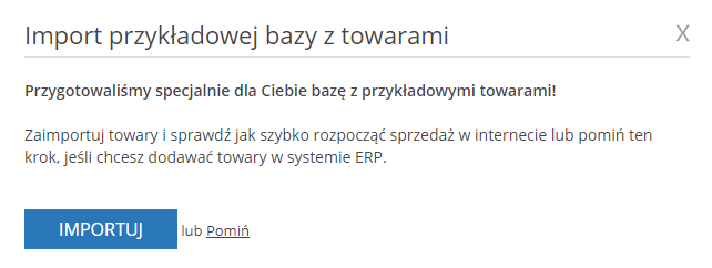 Import przykładowej bazy z towarami - Comarch e-Sklep